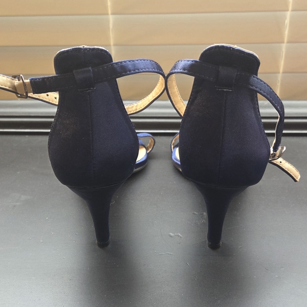 Zriey Elegant Navy Blue Women's Heels - Picture 5 of 6